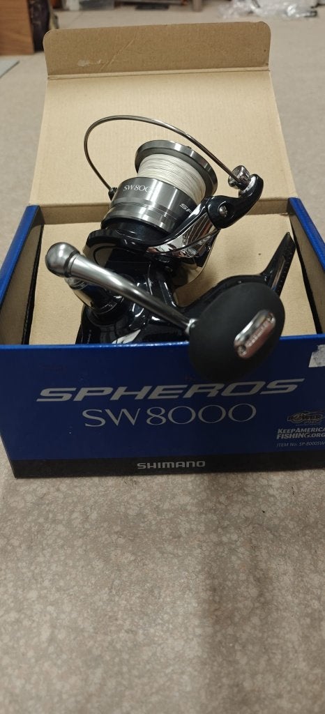 Shimano Spheros SW 8000 zeemolen – slechts 1x gebruikt, Ophalen, Zo goed als nieuw, Molen