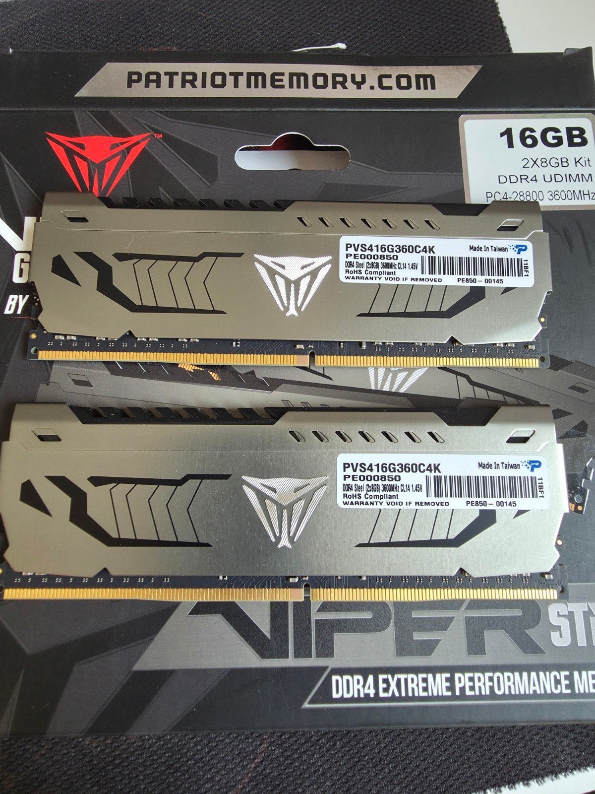 DDR4 ram 3600Mhz CL14 2x8gig: 16gig totaal, Computers en Software, Ophalen of Verzenden, DDR4