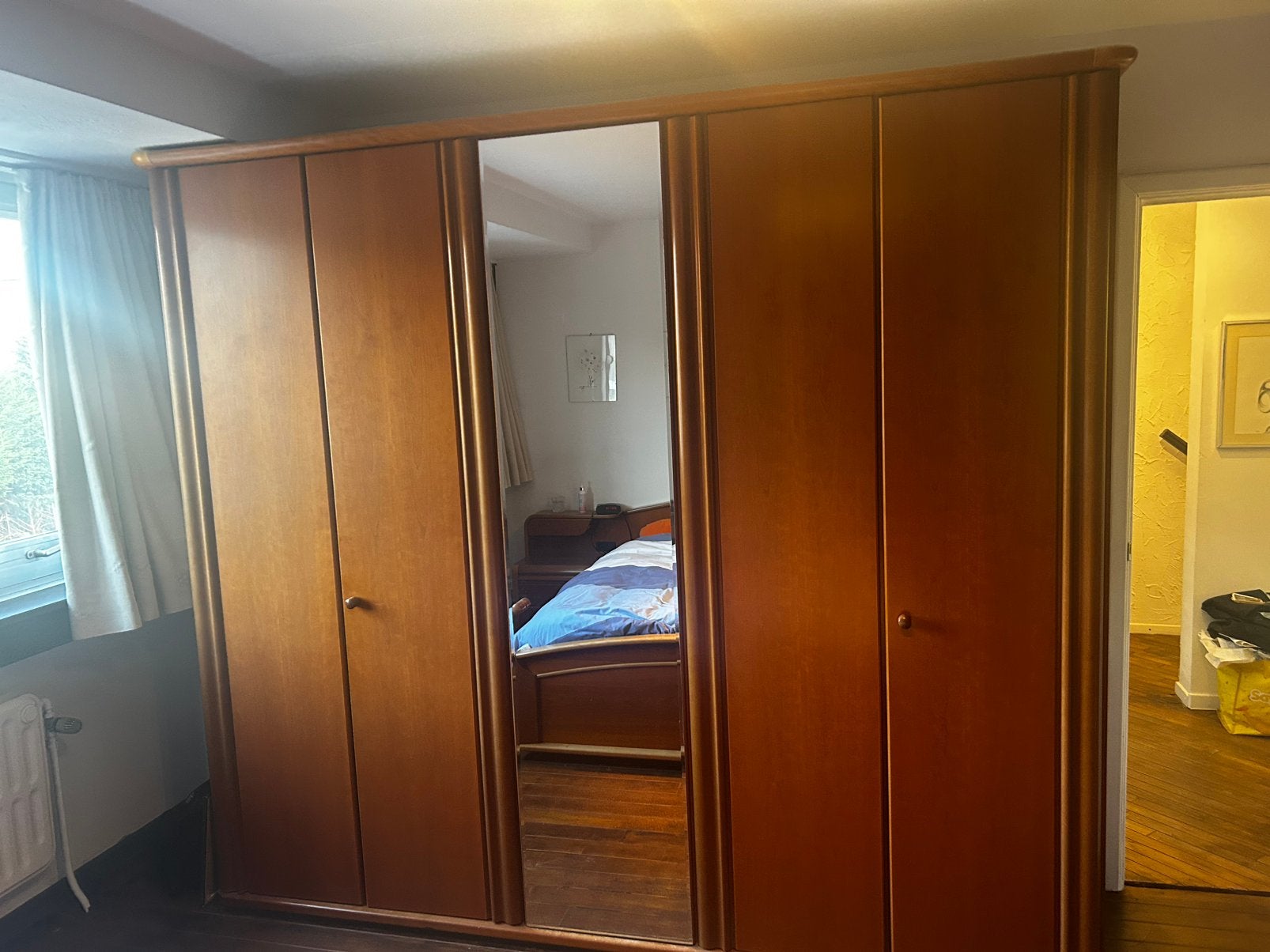 Houten kleerkast, Huis en Inrichting, Ophalen, Met deur(en), Gebruikt, 200 cm of meer