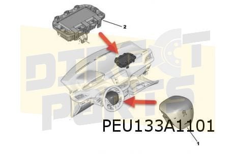Peugeot 208 (4/12-4/15) stuurwielairbag (HZD - zwart Mistral, -, -, Nieuw, Ophalen of Verzenden