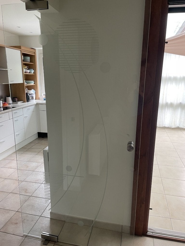Binnendeur in glas, Doe-het-zelf en Bouw, Deuren en Vliegenramen, Binnendeur, 200 tot 215 cm, Ophalen, 100 tot 120 cm