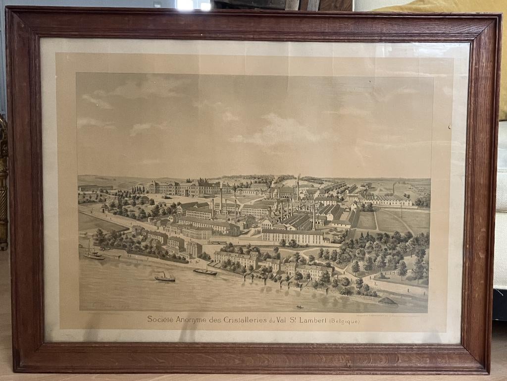 Vue panoramique du Val Saint Lambert - lithographie, Antiquités & Art, Enlèvement