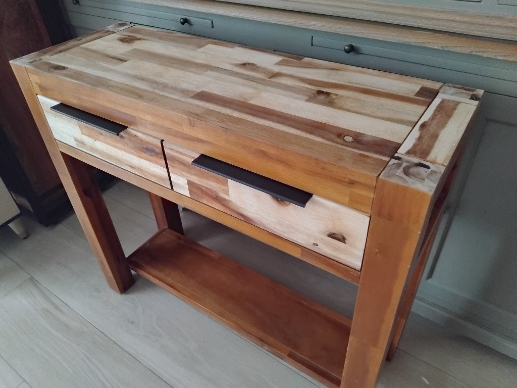 sidetable ladekast massief acaciahout, Huis en Inrichting, Ophalen, Gebruikt
