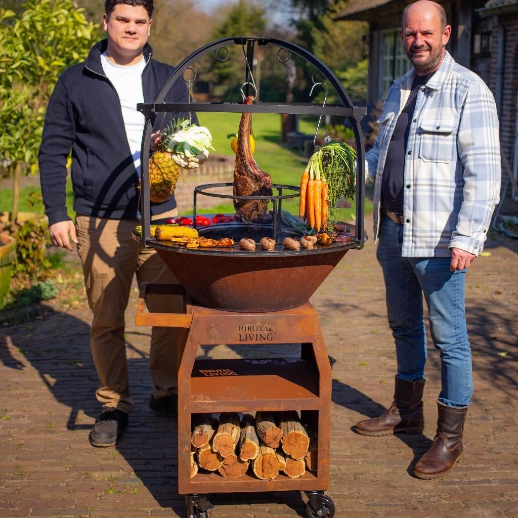 Plancha BBQ en acier Corten Maestro 80 cuisine extérieure, Enlèvement ou Envoi, Neuf, RJ Royal Living, Avec accessoires