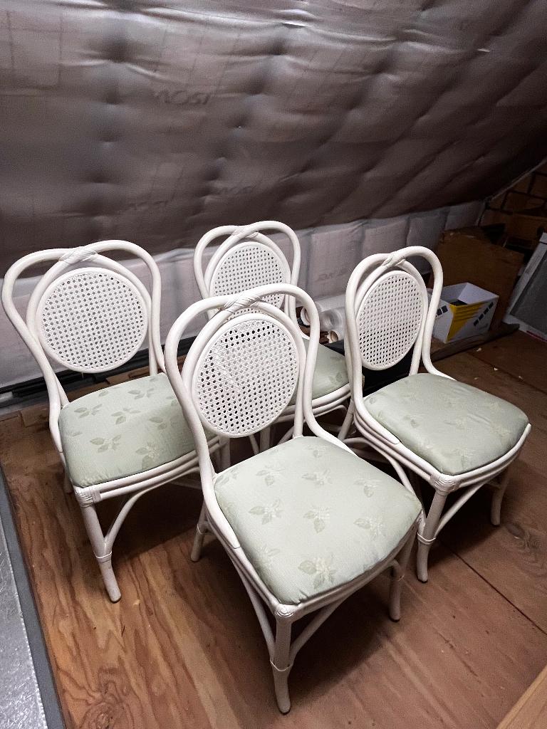 Stoelen bamboe, Huis en Inrichting, Ophalen, Overige materialen, Gebruikt, Wit