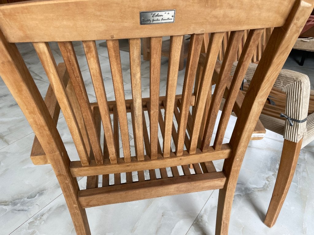 6 teak tuinstoelen nieuwe, Ophalen, Zo goed als nieuw, Stapelbaar