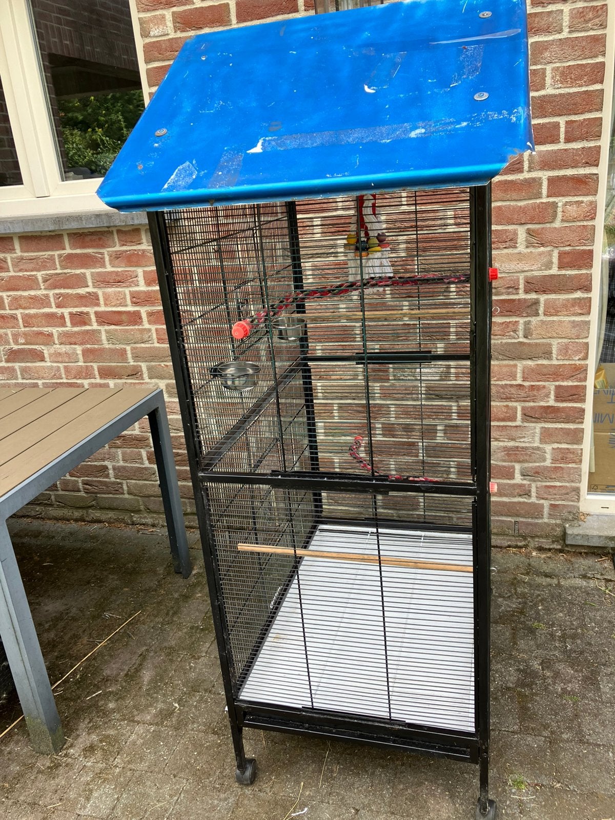 GROTE ZWARTE METALEN VOLIERE VOOR PARKIETEN-EXOTEN 165 EURO, Enlèvement, Comme neuf, Métal, Volière