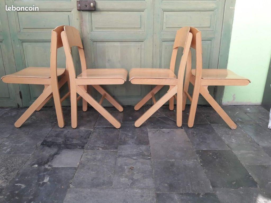 Suite divisible de 8 chaises Baumann série "K", Maison & Meubles, Chaises, Bleu, Enlèvement ou Envoi