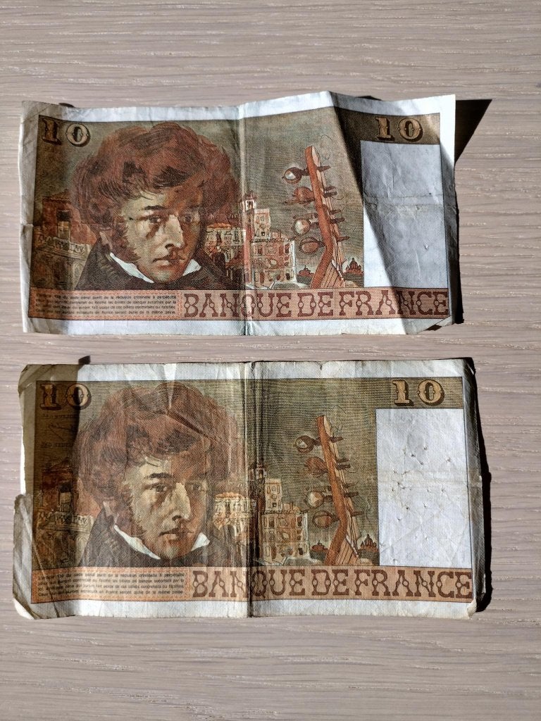 Geld : Oude franse bankbiljetten van 10 Frank - 1976, Ophalen, Bankbiljetten