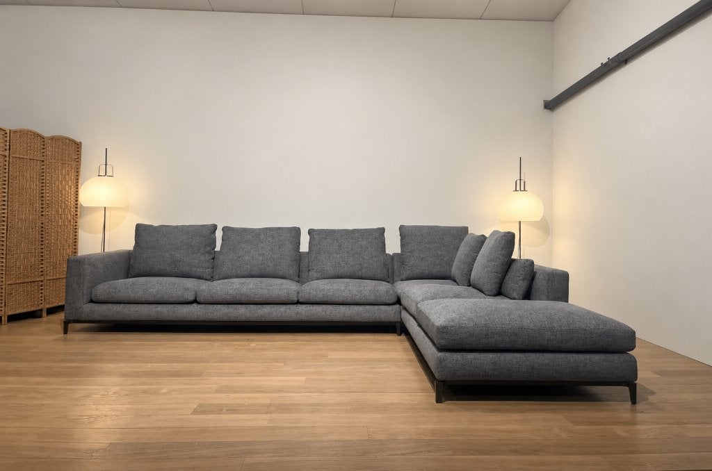 NIEUW GESTOFFEERD Minotti Andersen Hoekbank | NP €25.000, Huis en Inrichting, Hoekbank, Ophalen of Verzenden, Vierpersoons of meer