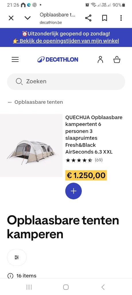 Campeertent xxl 6 per., Ophalen, Nieuw, Tot en met 4