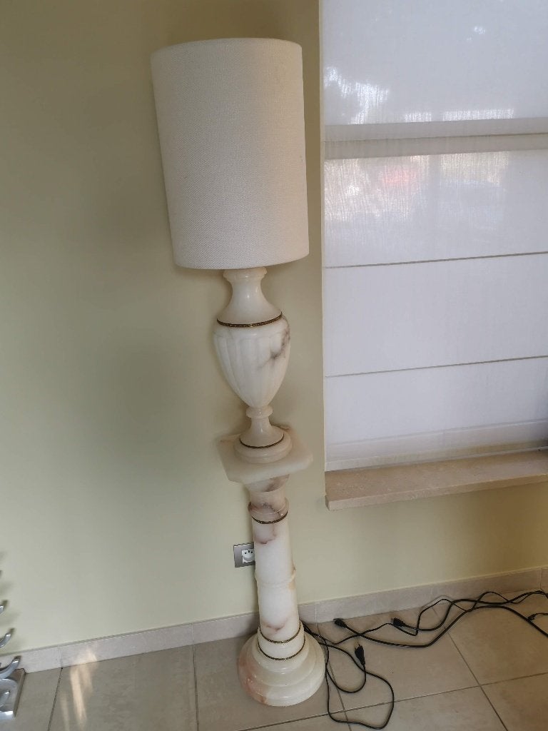 Prachtige Vintage Italiaanse Alabaster Staande Lamp, Ophalen
