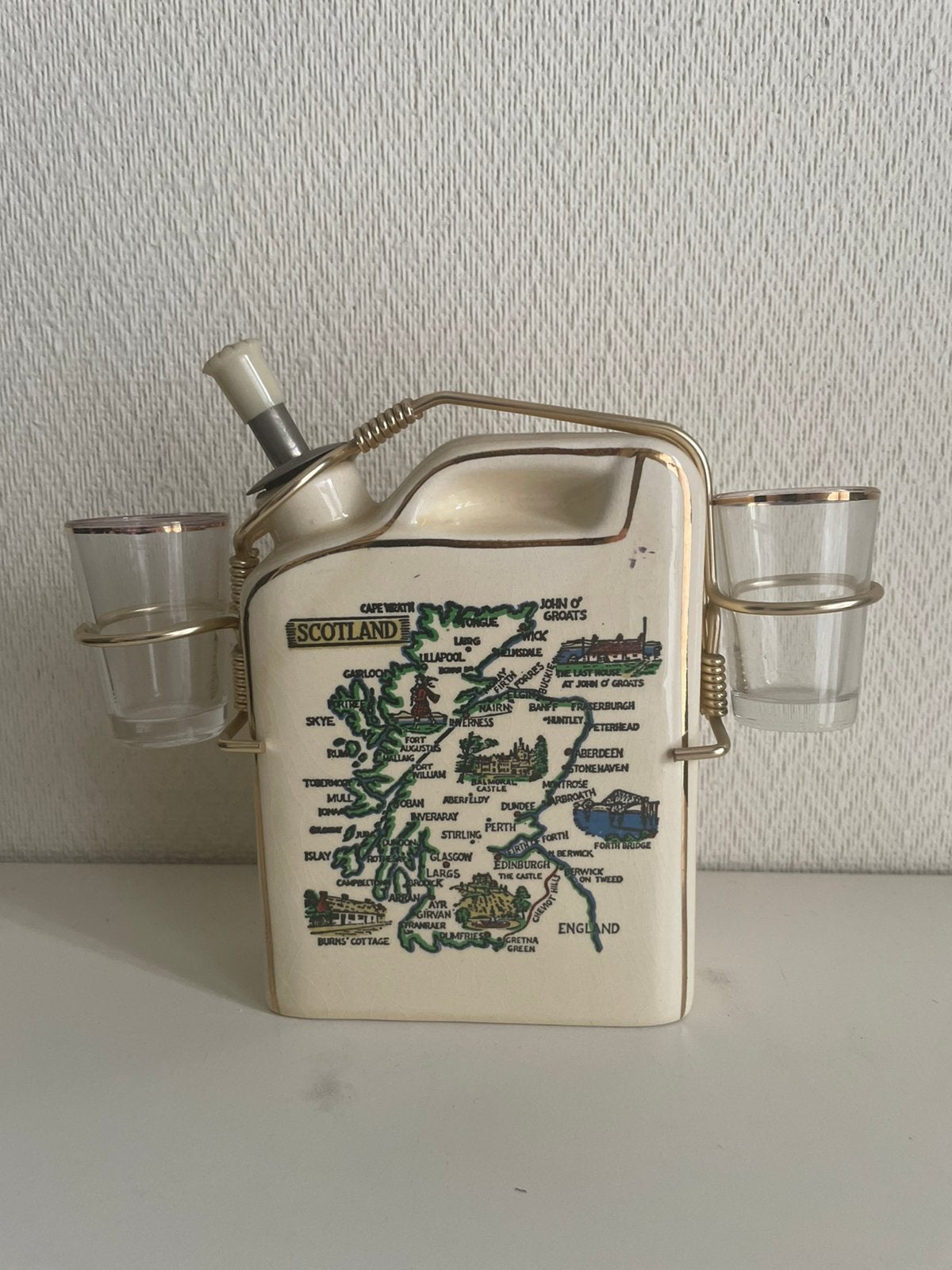 Vintage Schotland Drankfles - Set incl. borrelglaasjes, Ophalen, Zo goed als nieuw