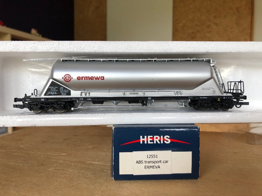HERIS 12551 SNCB WAGON CIMENT ERMEWA HO, Envoi, Utilisé, Courant continu ou Courant alternatif, Wagon