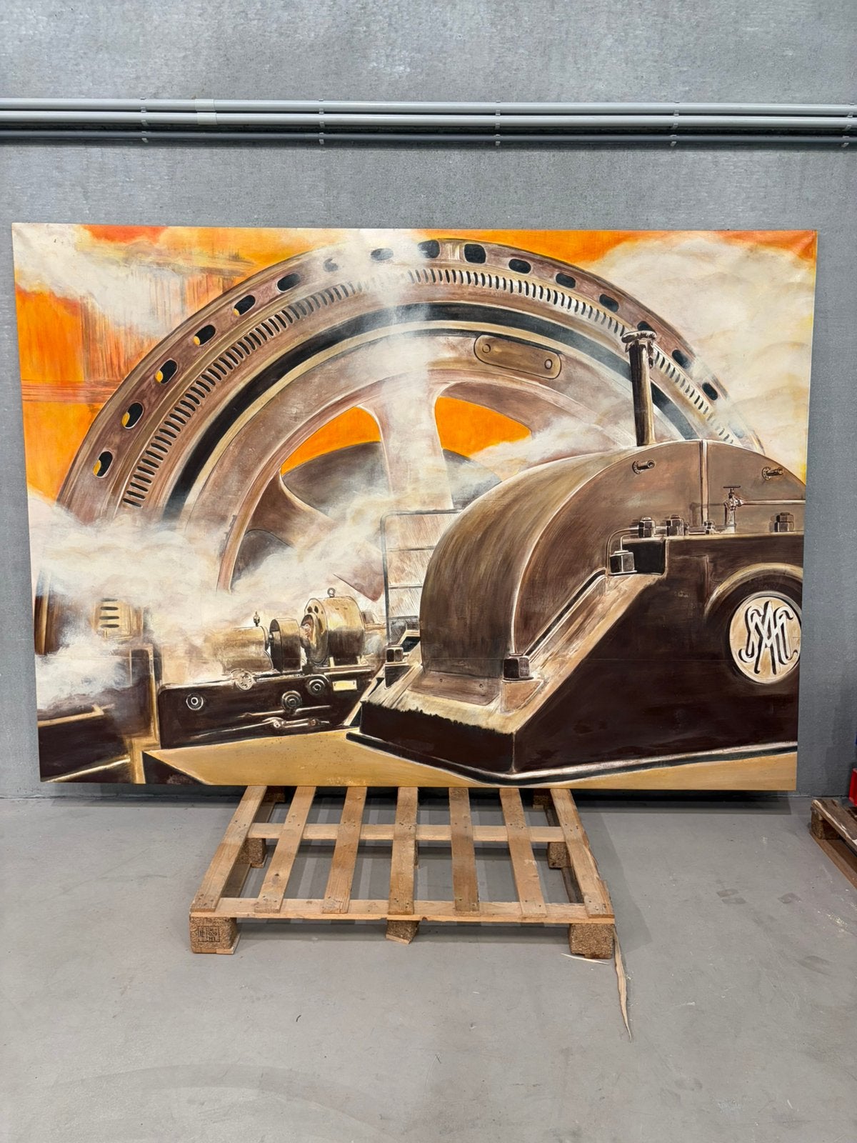 Grote schilderij op linnen 300x200, Antiek en Kunst, Ophalen