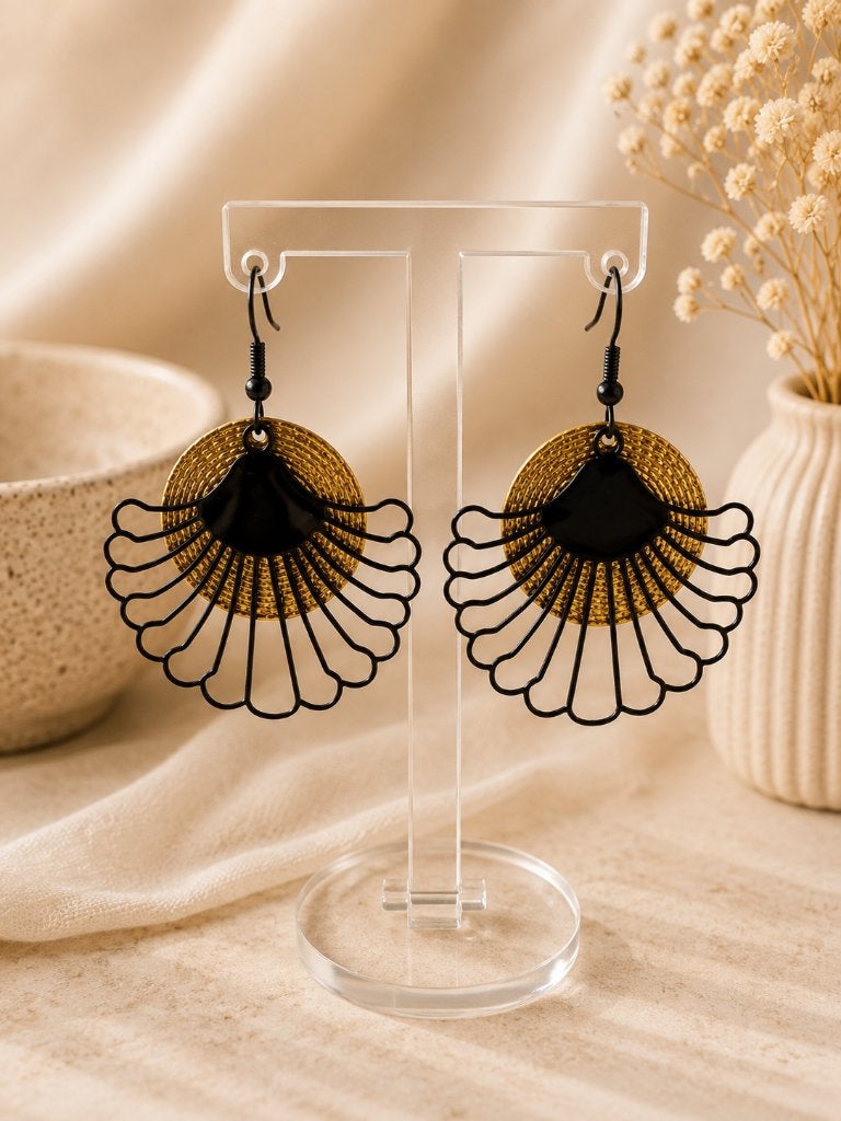 Boucles d'oreilles en forme — 6 cm, Neuf, Enlèvement ou Envoi, Or, Pendantes