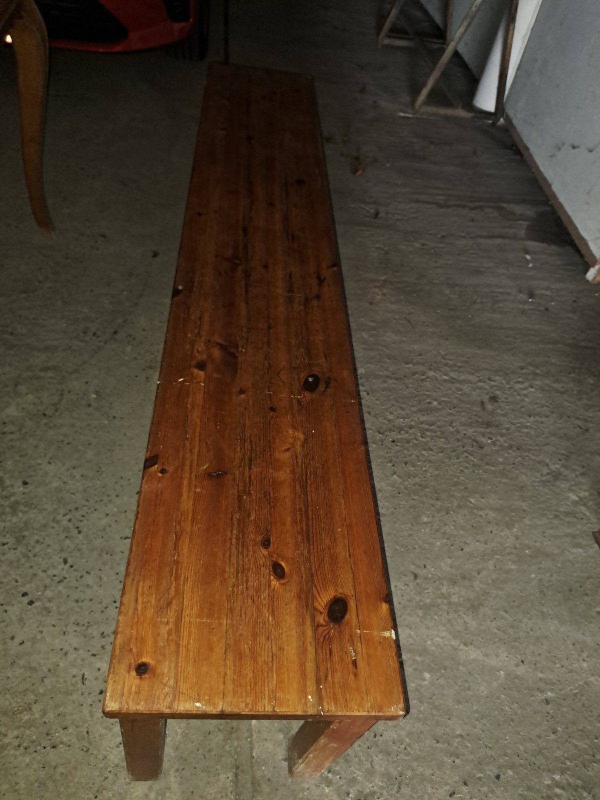 Houten bankje, Ophalen