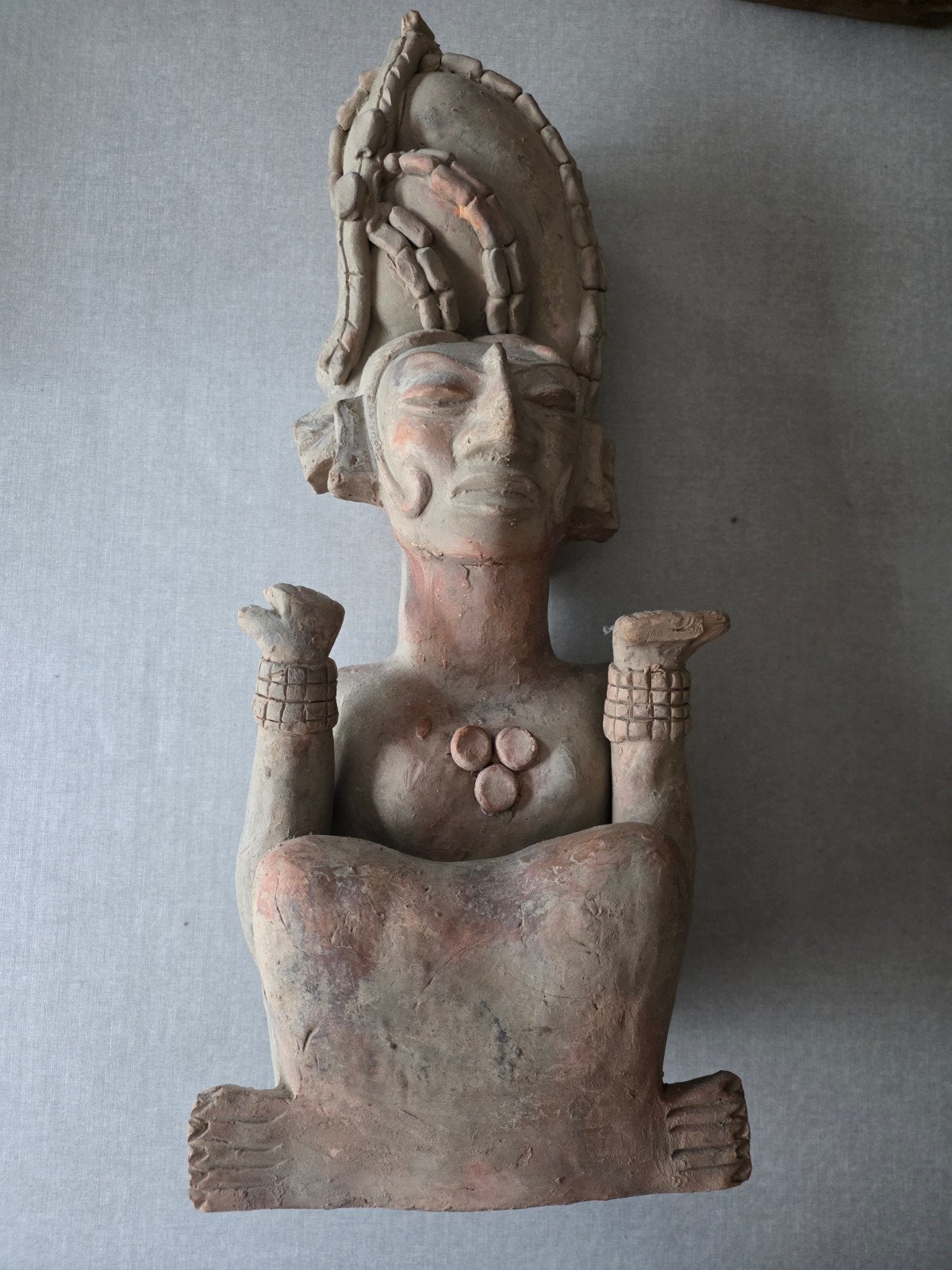 Mexicaans terracotta beeld – precolumbiaanse stijl – ca. 60, Huis en Inrichting, Ophalen