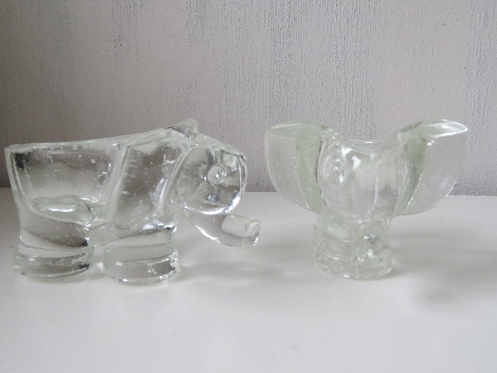 Cendrier éléphant en verre vintage avec porte-pipe  1970, Enlèvement ou Envoi