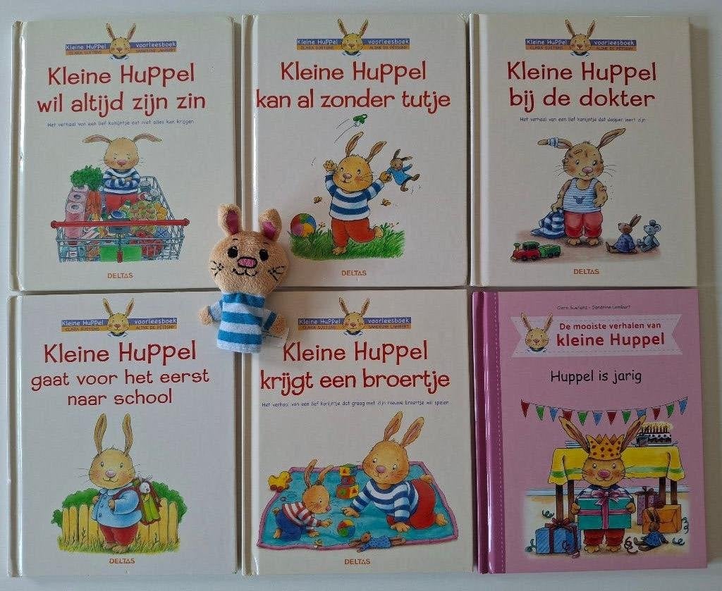 6 kinderboekjes 'Kleine Huppel' + knuffeltje, Enlèvement ou Envoi, Comme neuf
