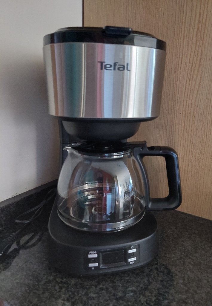 Cafetière filtre Tefal Equinox  programmable noire - inox, Café moulu, Comme neuf, 10 tasses ou plus, Enlèvement
