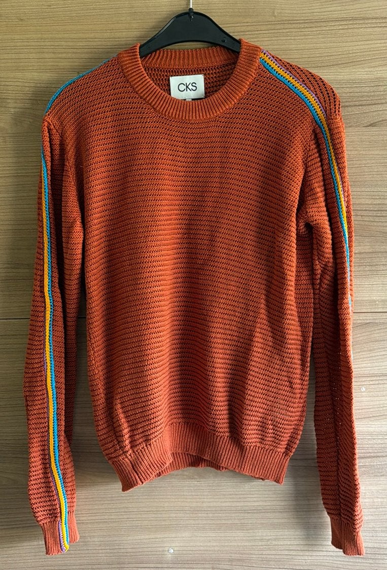 Cks bruine trui met strepen opzij maat Large, Kleding | Dames, Ophalen of Verzenden, Nieuw, Maat 42/44 (L), Bruin