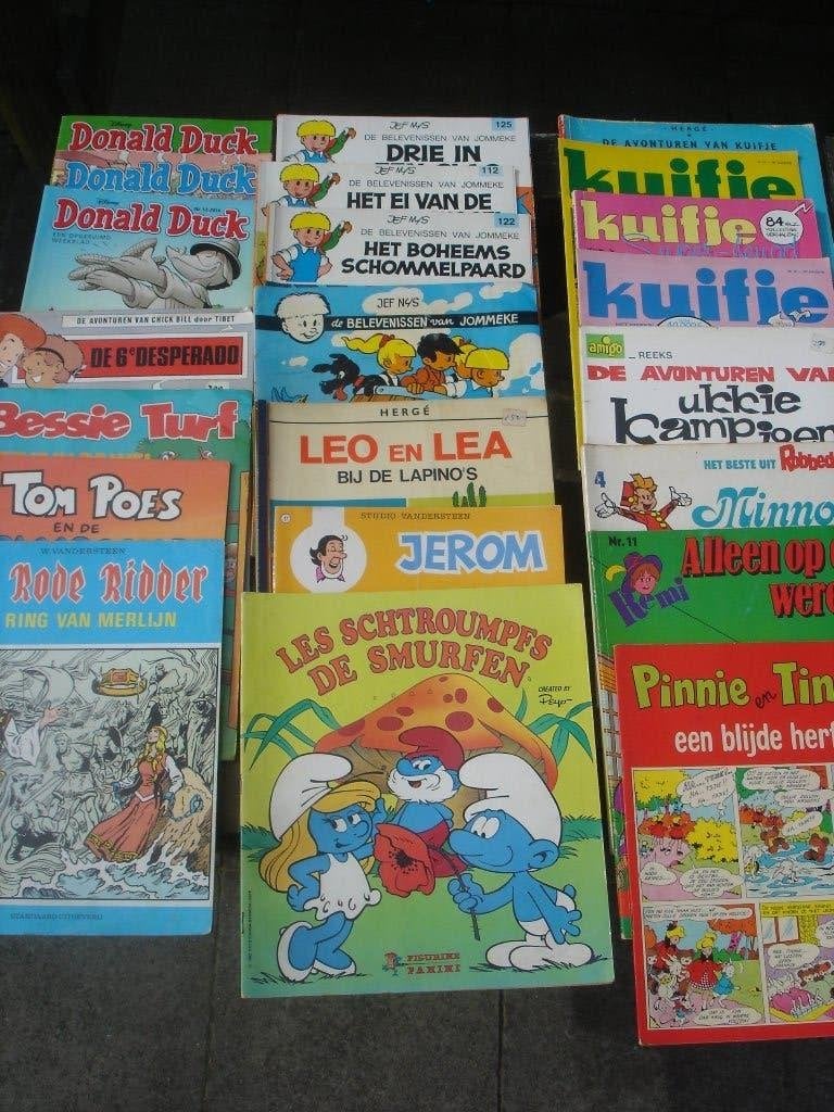 22 strip boeken allerlei o.a Jommeke, kuifje, Plusieurs BD, Jef Nys., Enlèvement, Utilisé