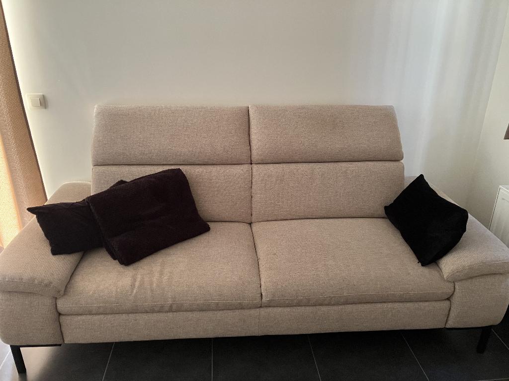 Stoffen 3-zits zetel  - Beige/Zandkleur, Ophalen, Gebruikt, Driepersoons, 75 tot 100 cm