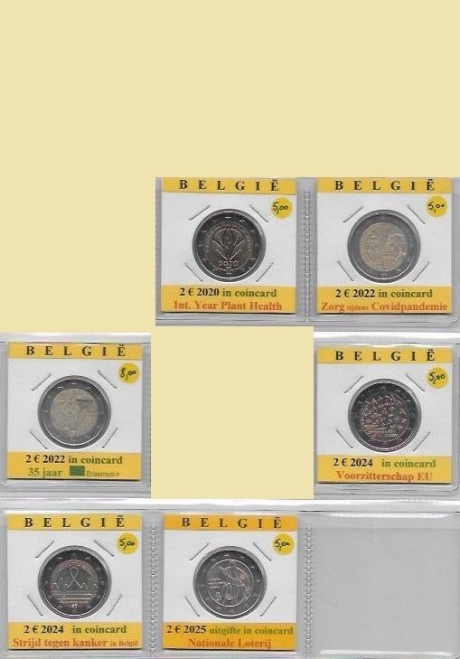 2 euro België 2014-2025 BU uit coincard in munthouder, Ophalen of Verzenden, België, 2 euro