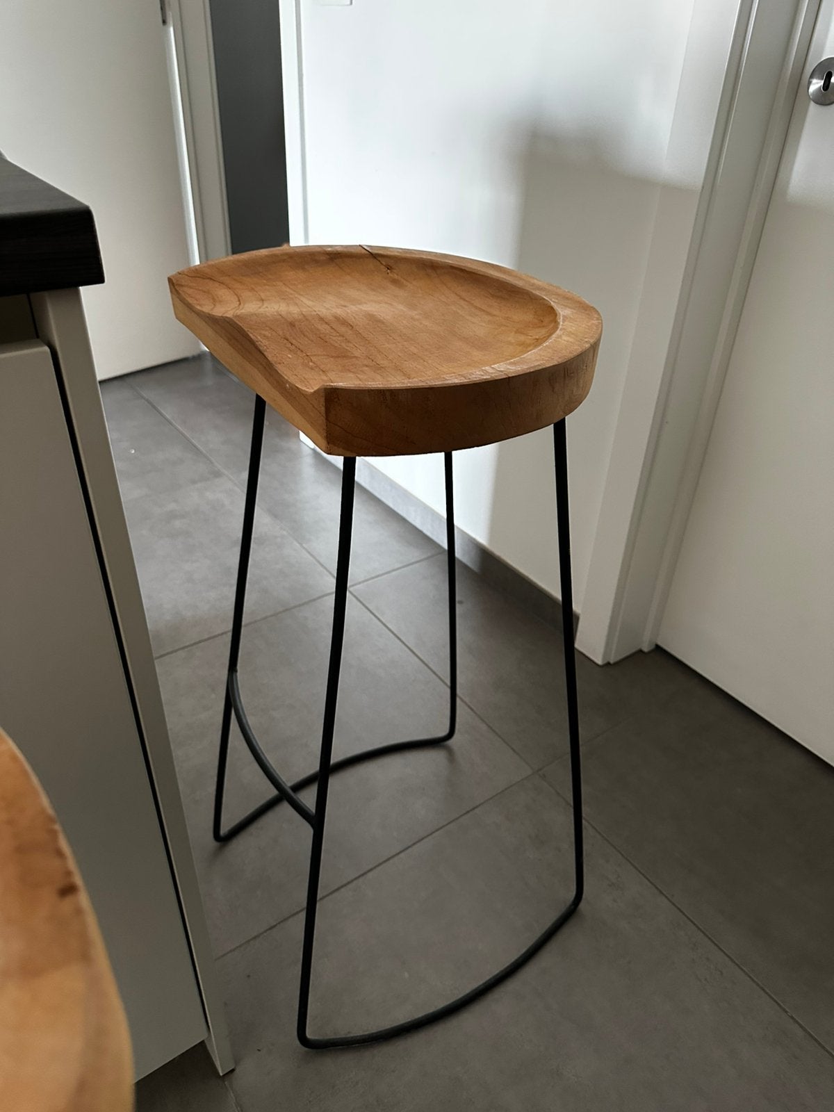 2 tabourets de bar industriels avec siège de selle - Soldes, Avec repose-pieds, 2 tabourets, Comme neuf, Enlèvement