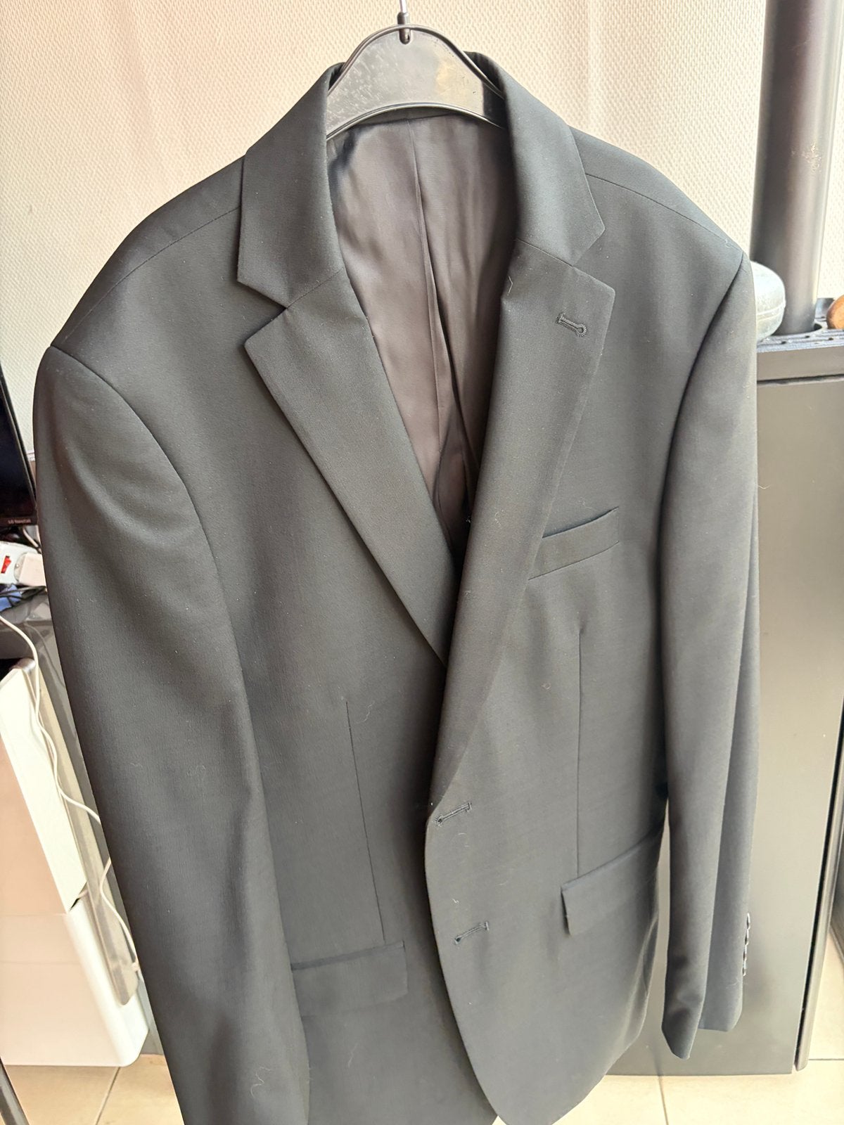 Blazerpak voor heren, Kleding | Heren, Kostuums en vesten, Ophalen, Zo goed als nieuw, Maat 46 (S) of kleiner, Zwart