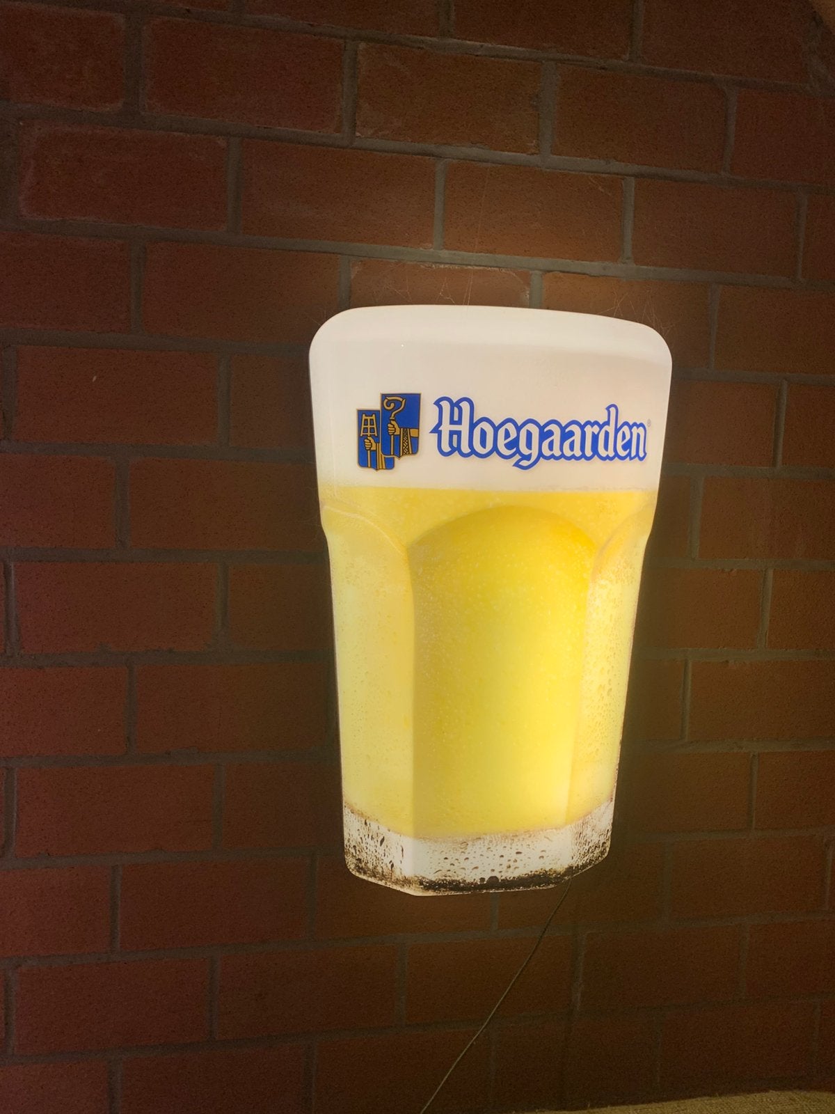 Hoegaarden werkende perfecte staat, Verzamelen, Merken en Reclamevoorwerpen, Ophalen of Verzenden, Zo goed als nieuw, Lichtbak of (neon) lamp