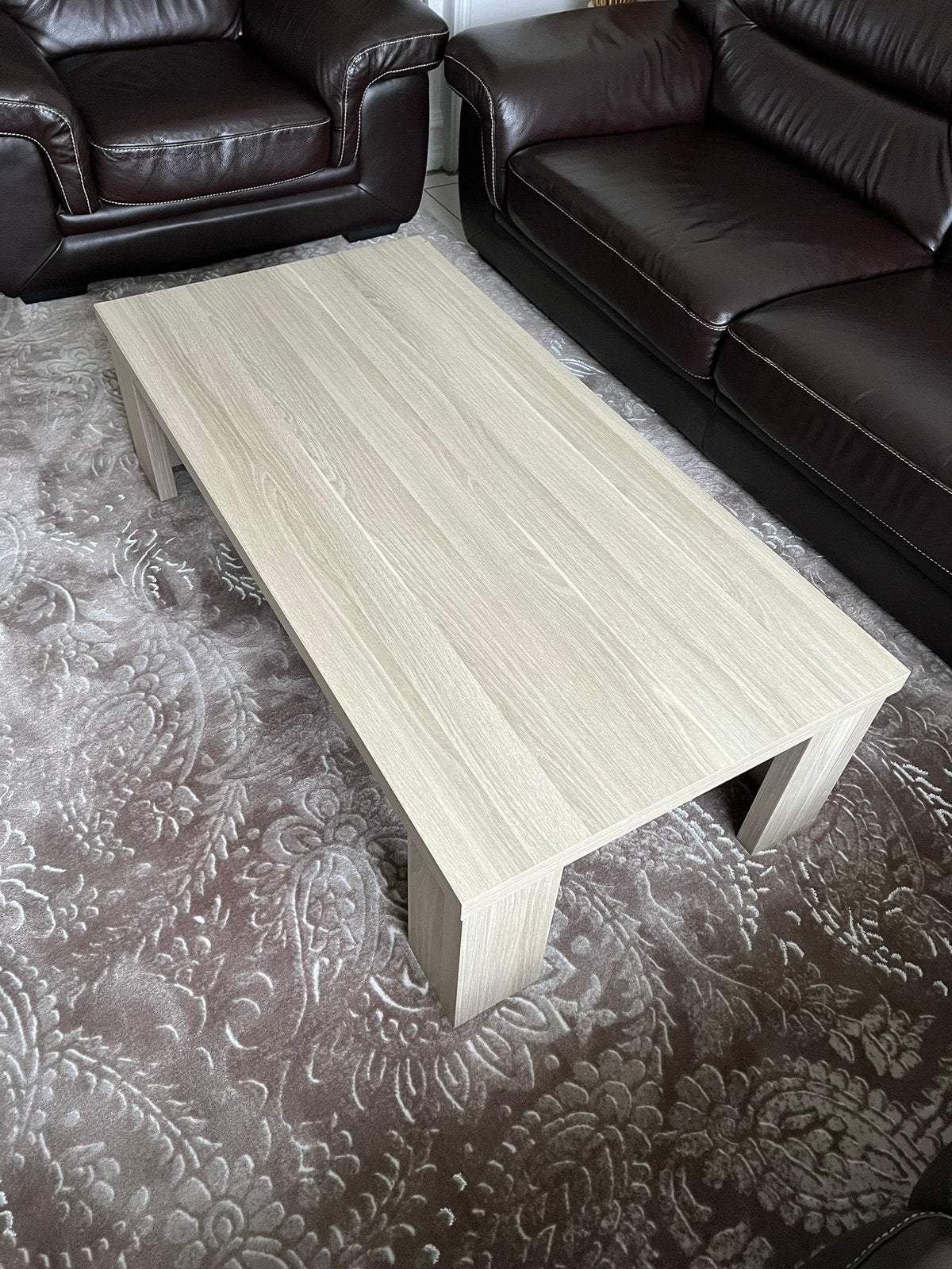Table basse aspect bois gris clair, Maison & Meubles, Enlèvement