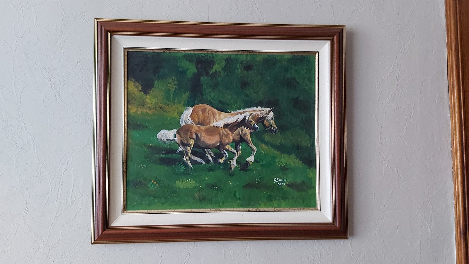 schilderij met paarden, Antiek en Kunst, Ophalen