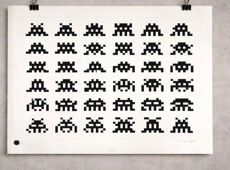Invader Repitition, variation,evolution (in de stijl van), Antiek en Kunst, Kunst | Litho's en Zeefdrukken, Ophalen of Verzenden