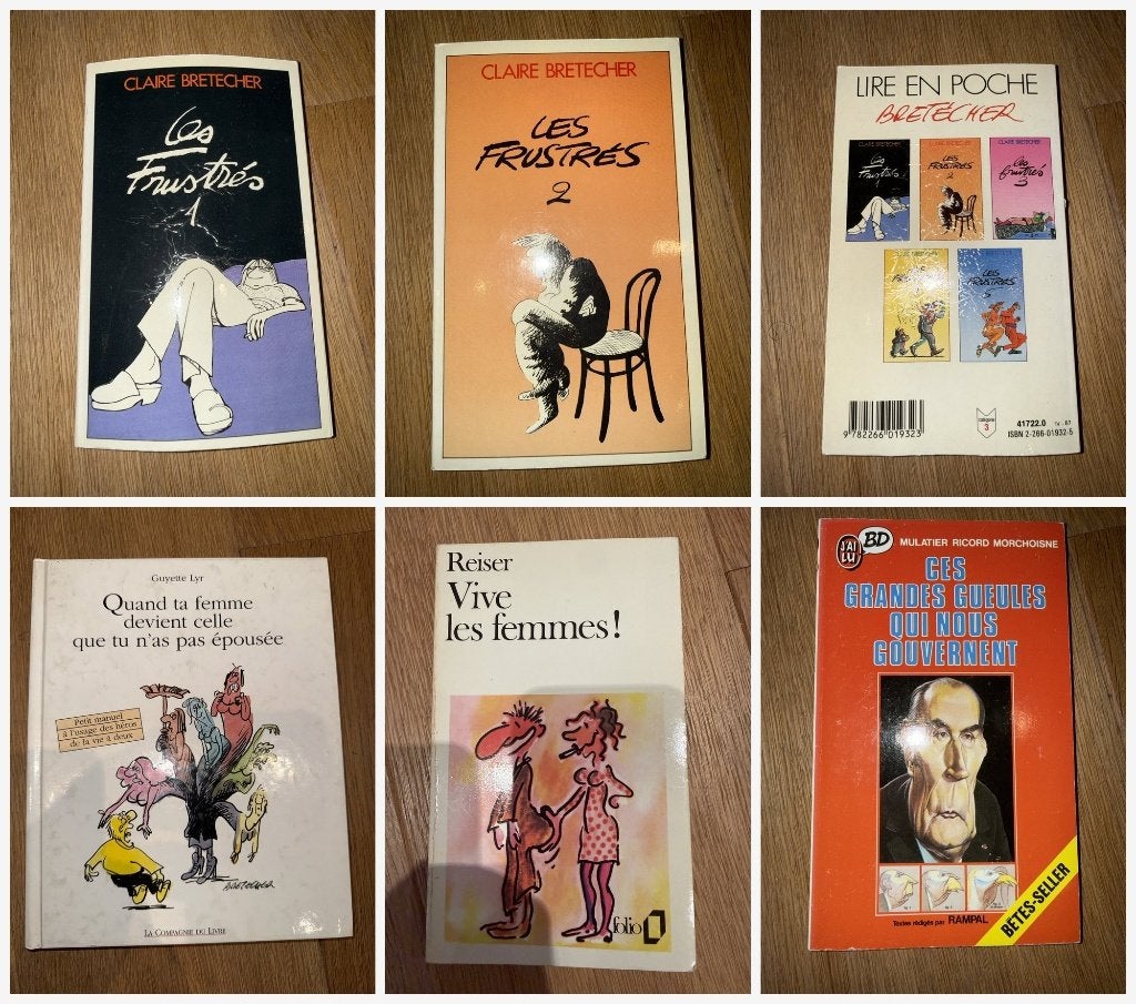 Lot 6 livres humour Bretécher Les Frustrés 1-3 Reiser, Enlèvement ou Envoi, Utilisé, Cartoons ou Dessins humoristiques