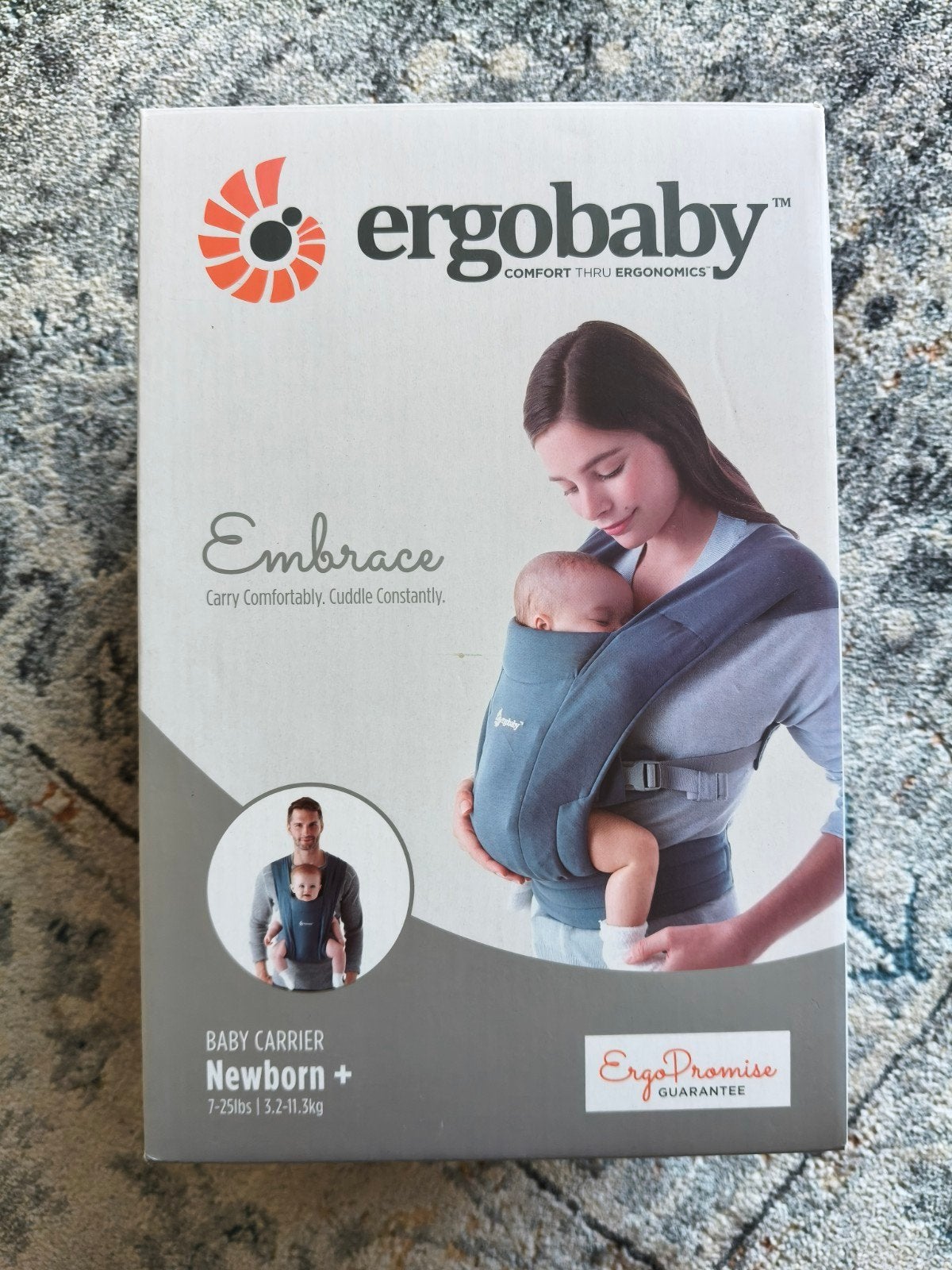 Ergobaby Embrace draagzak, Ophalen, Zo goed als nieuw, Buik, Rug of Zij, Draagzak