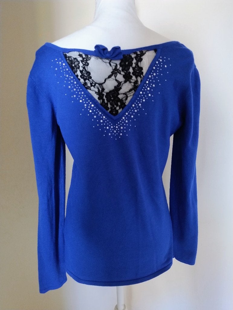 Pull bleu électrique M Anne Weyburn, Anne Weyburn, Taille 38/40 (M), Enlèvement ou Envoi, Porté