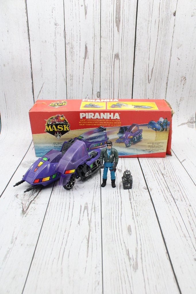 Vintage Piranha met Sly Rax en Doos - M.A.S.K., Ophalen of Verzenden, Gebruikt