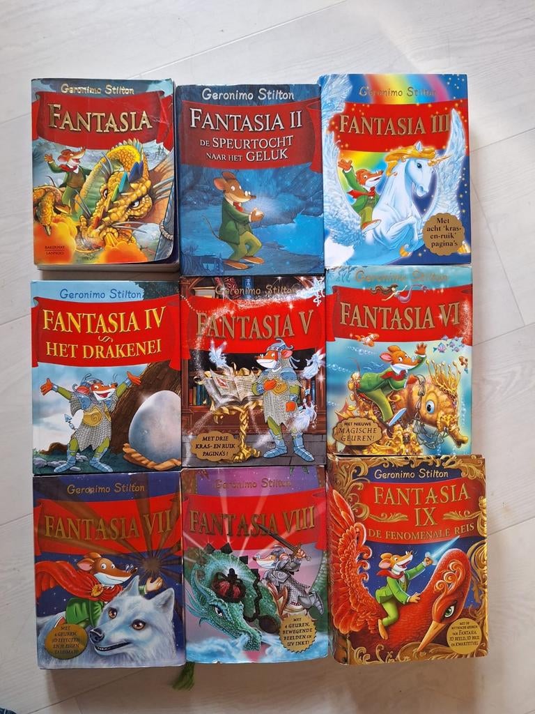 Geronimo Stilton Fantasia serie 1 t/m 9, Boeken, Ophalen of Verzenden, Zo goed als nieuw, Geronimo Stilton