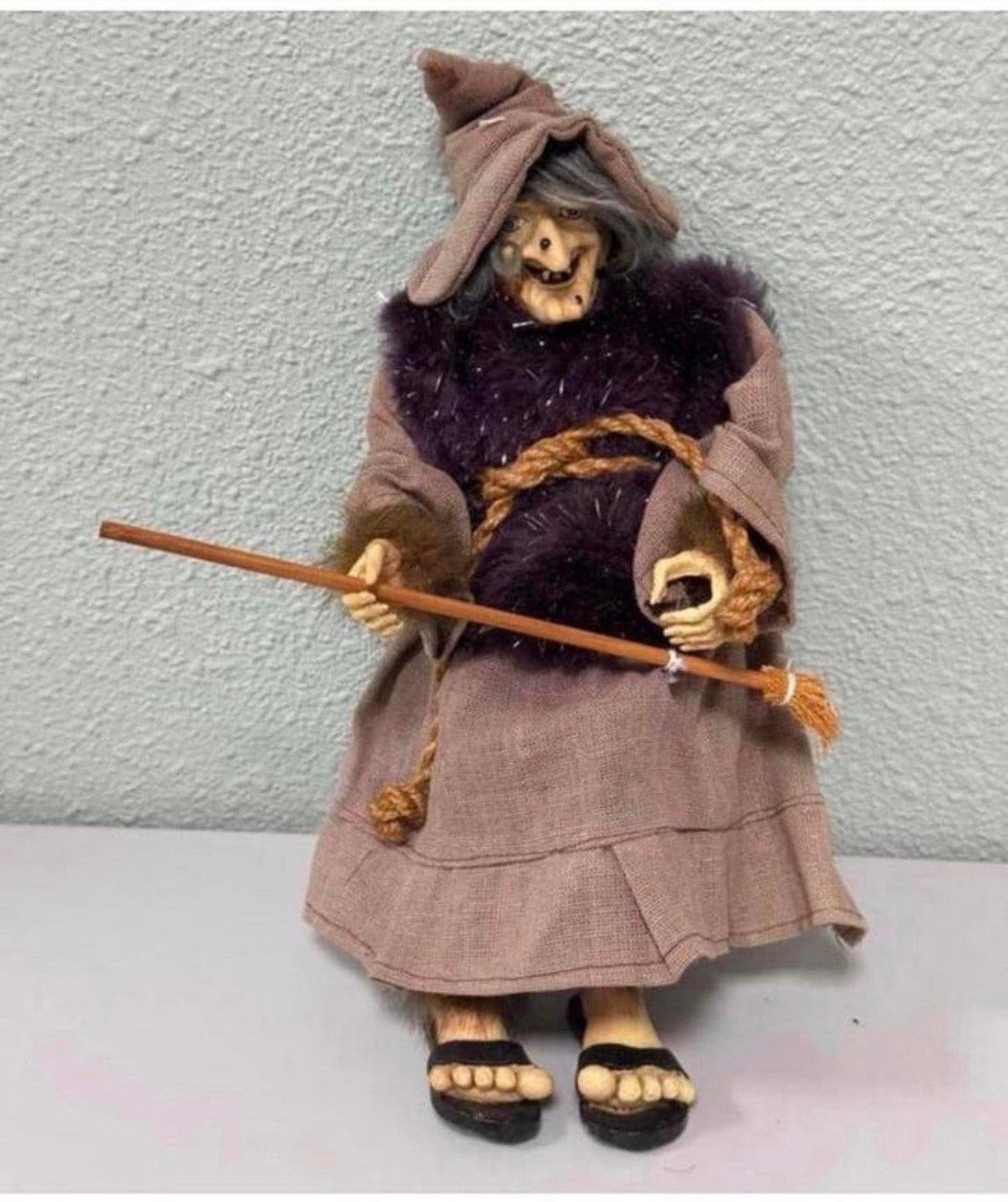 Poupée de sorcière vintage déco, statue, 30 cm, Halloween, Enlèvement ou Envoi, Comme neuf, Fantasy