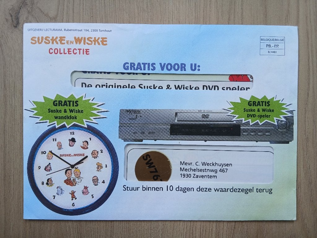 Suske en Wiske collectie brief, Boeken, Ophalen of Verzenden