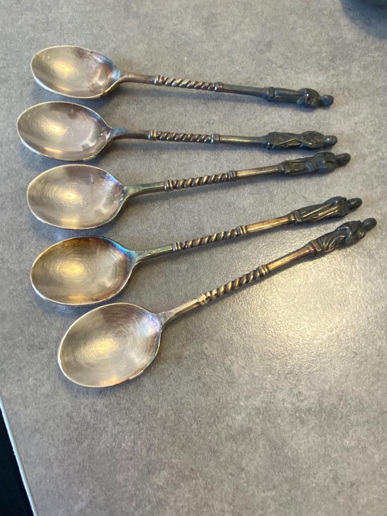zilveren thee lepeltjes 5 Stuks, Antiek en Kunst, Ophalen of Verzenden, Zilver
