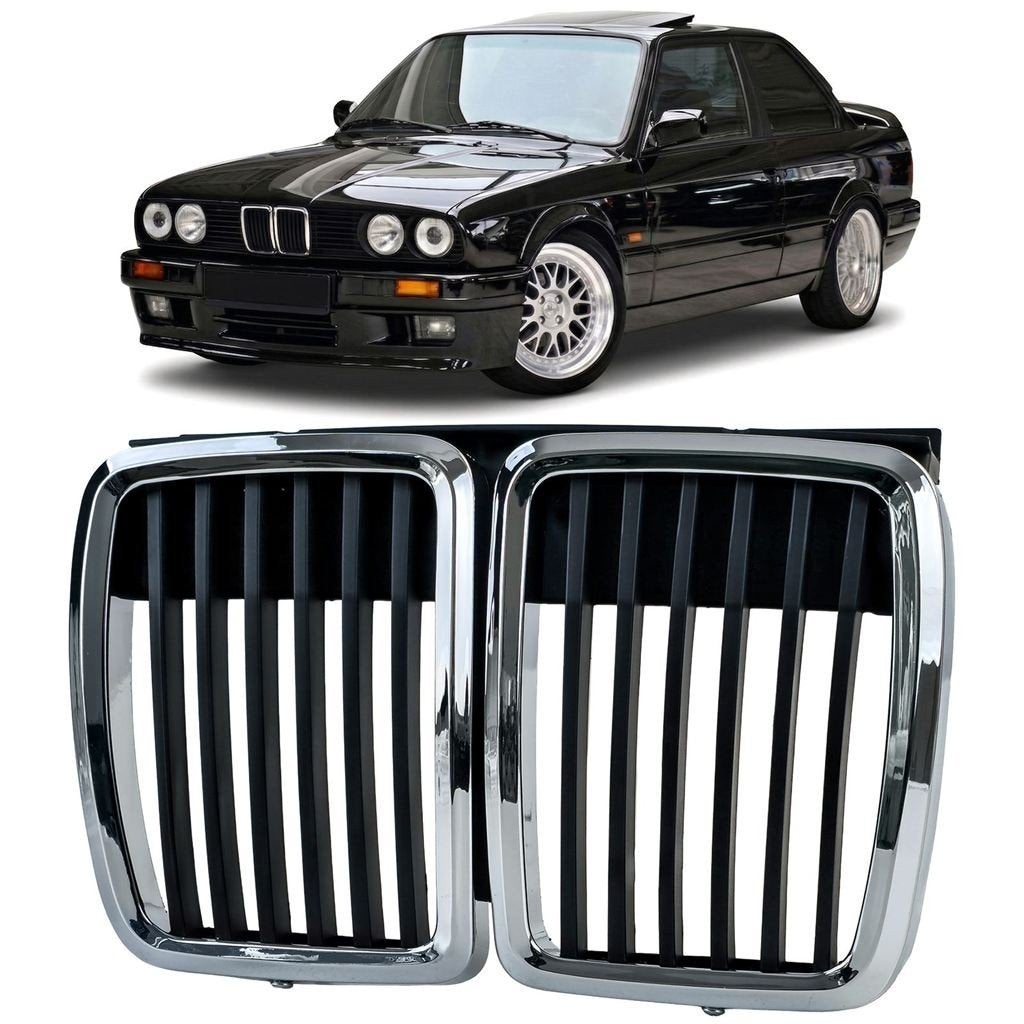 Grill Voor Bmw 3 Serie E30 Zwart Chroom, Envoi