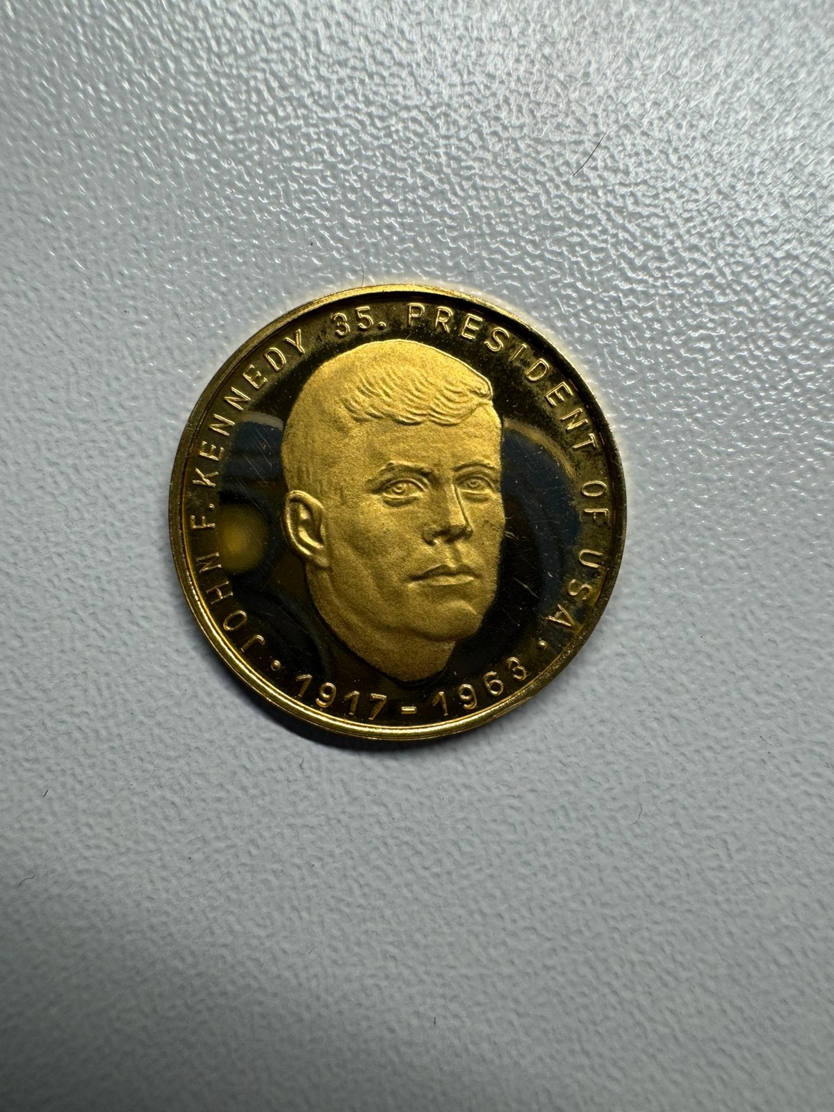 John F. Kennedy gouden Herdenkingsmedaille 1963 (Proof) goud, Postzegels en Munten, Penningen en Medailles, Ophalen, Goud
