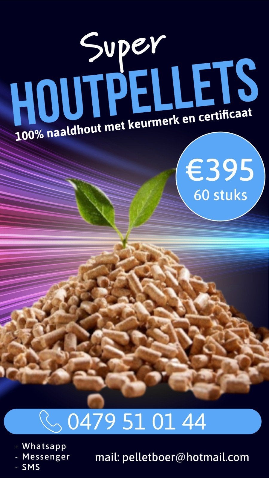 pellets, granulés de bois, blanc, bois tendre 100 % pct, éti, Enlèvement ou Envoi