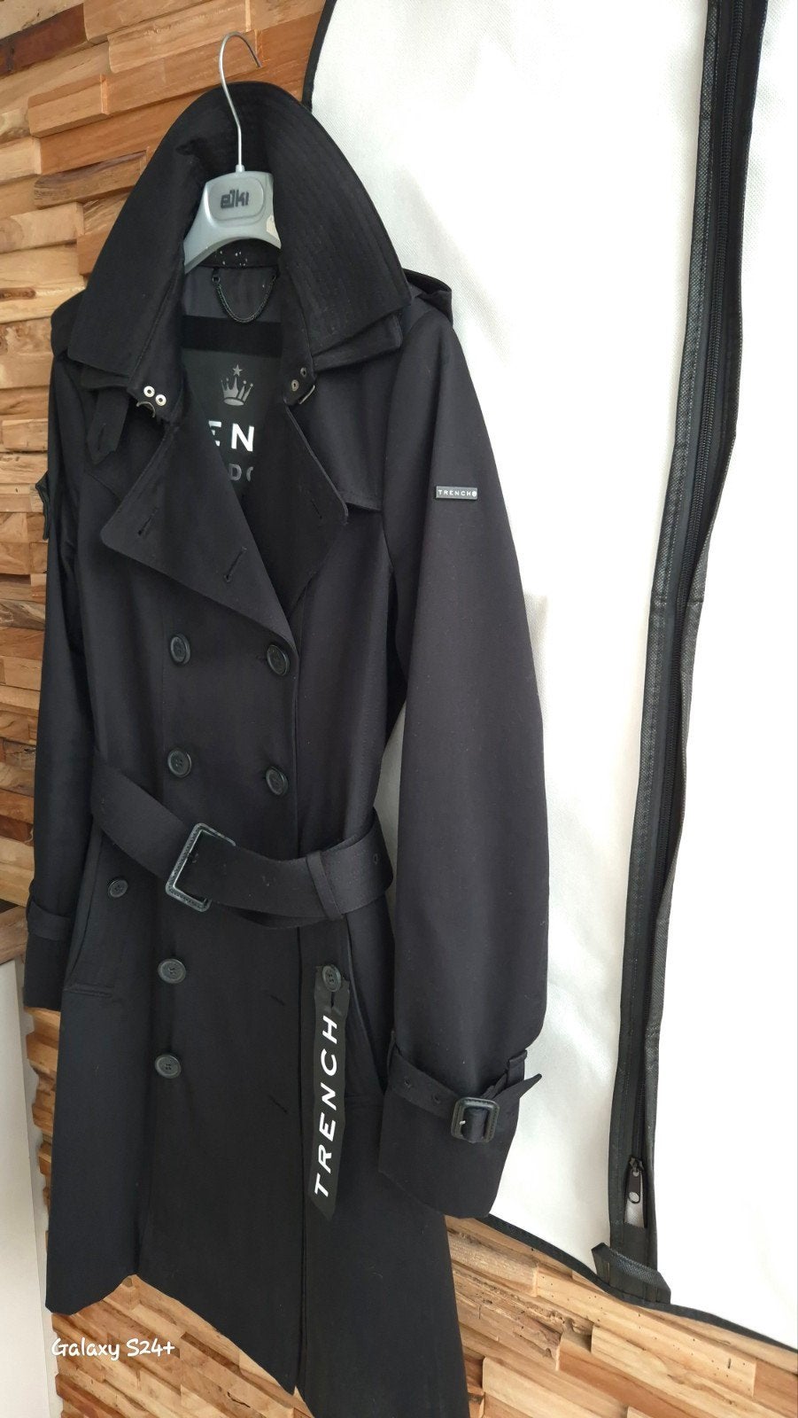 Trench coat London Queen, Kleding | Dames, Maat 38/40 (M), Zwart, Ophalen of Verzenden, Zo goed als nieuw