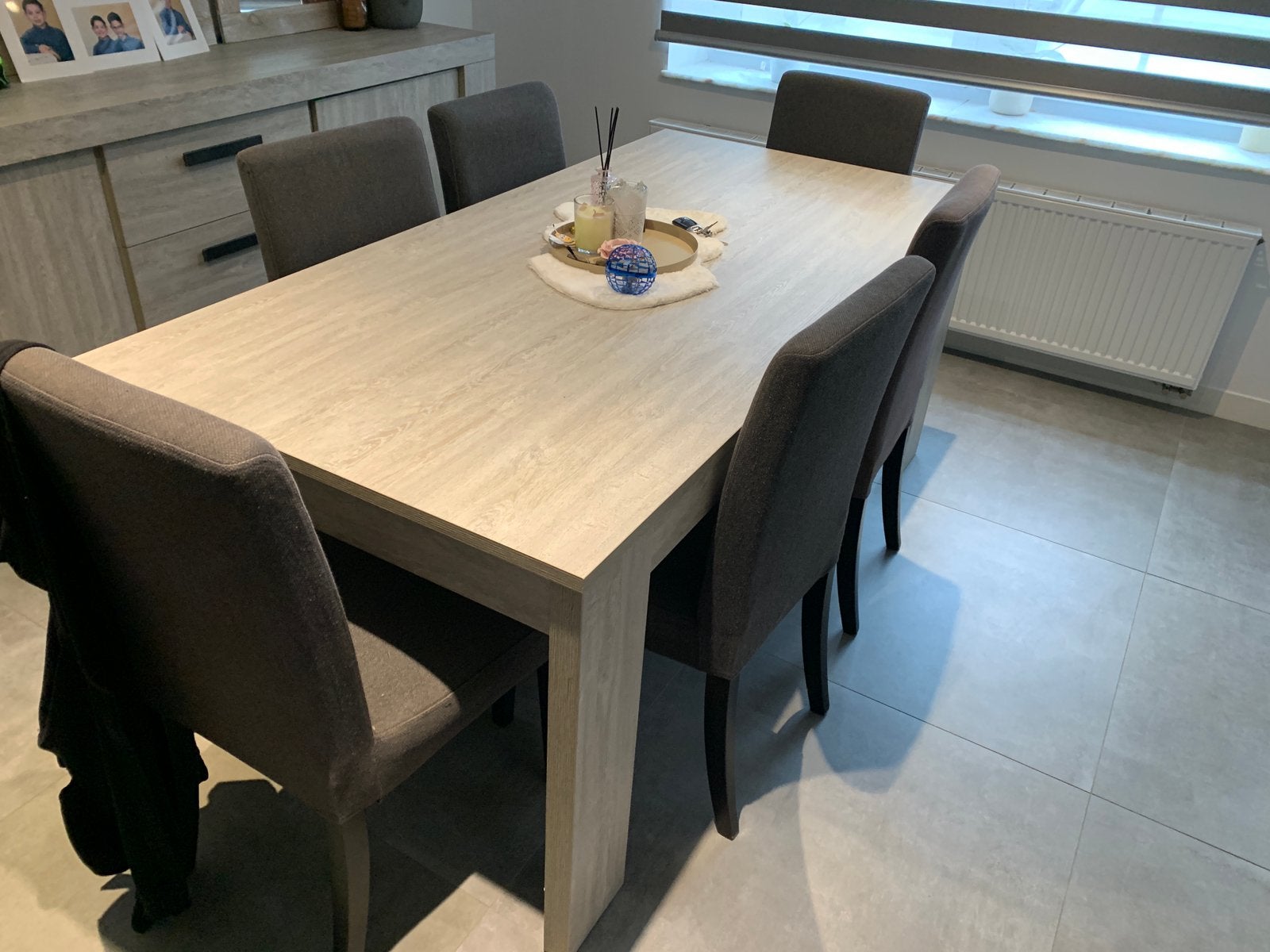 Eettafel met 6 stoelen, Enlèvement, Comme neuf