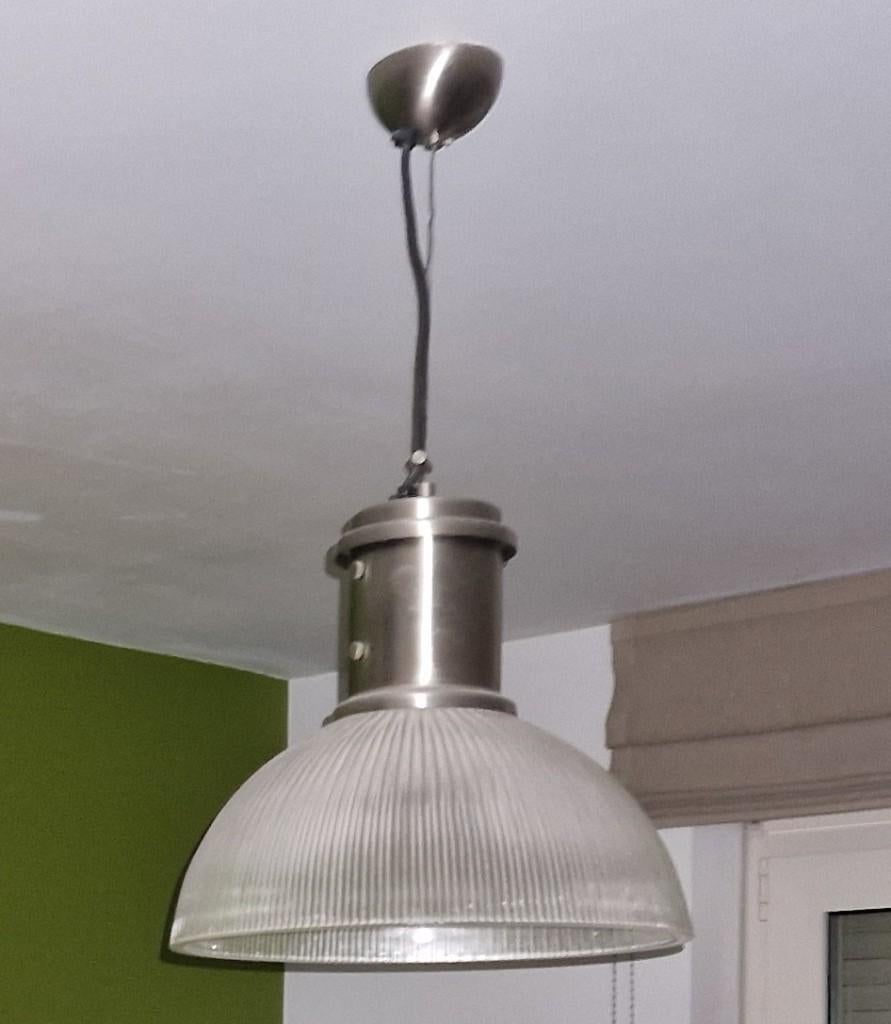 glazen luster, industriële stijl, Huis en Inrichting, Ophalen, Zo goed als nieuw, Glas