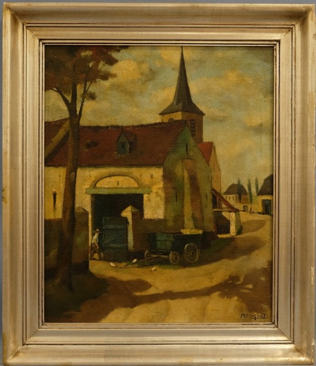 huile sur toile village signe max legout, Antiquités & Art, Art | Peinture | Classique, Enlèvement ou Envoi